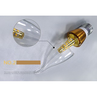 Bóng đèn nến LED 5W  đuôi vặn e27- Ánh sáng vàng