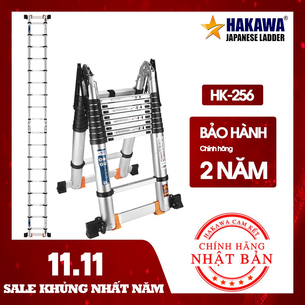 Thang nhôm rút  Nhật Bản HAKAWA HK-256 ( 5m6 ) Phân phối chính hãng cty SÂN VIỆT