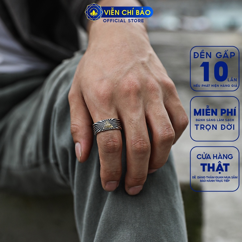 Nhẫn bạc nam Thiên Nhãn chất liệu bạc Thái 925 thời trang phụ kiện trang sức Viễn Chí Bảo N101142