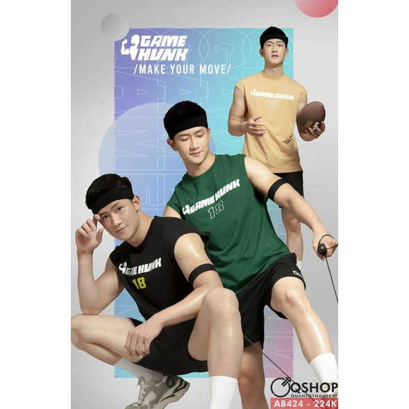 Áo tanktop đi chơi, thể thao, gym QSHOP AB424