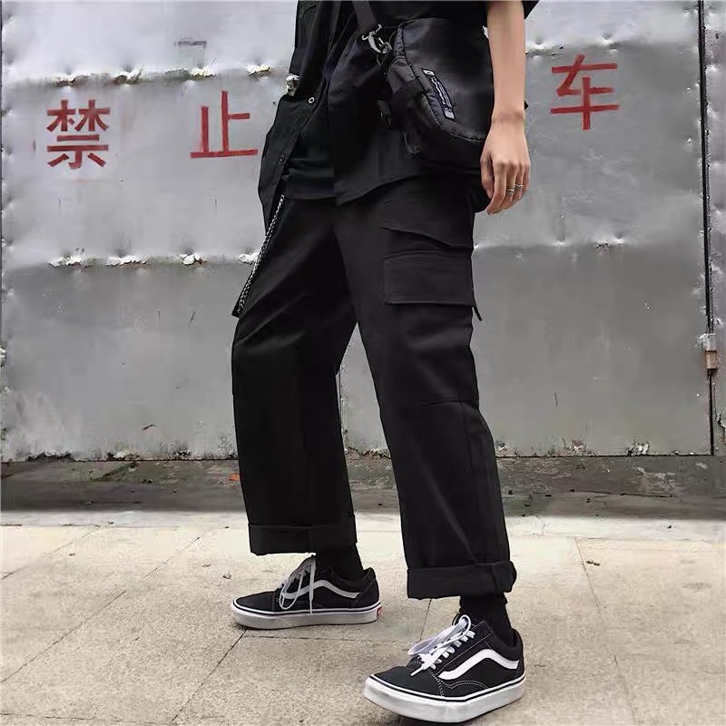 [ ORDER] Quần kaki box pant quần tây túi unisex ulzzang oversize street style Hàn Quốc - KHÔNG KÈM DÂY CHAIN