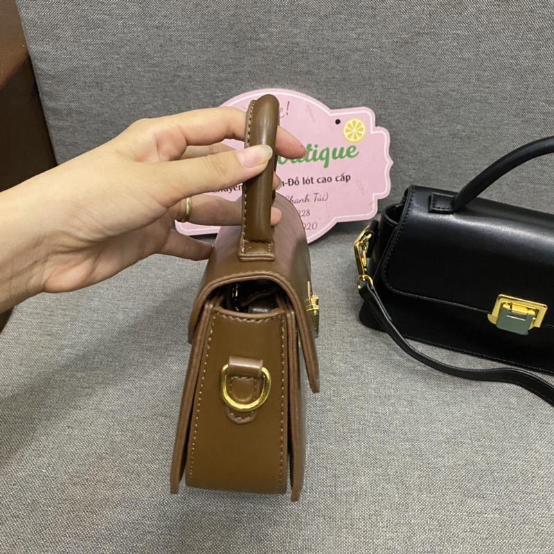 Túi xách nữ khoá gập 23cm có quai xách