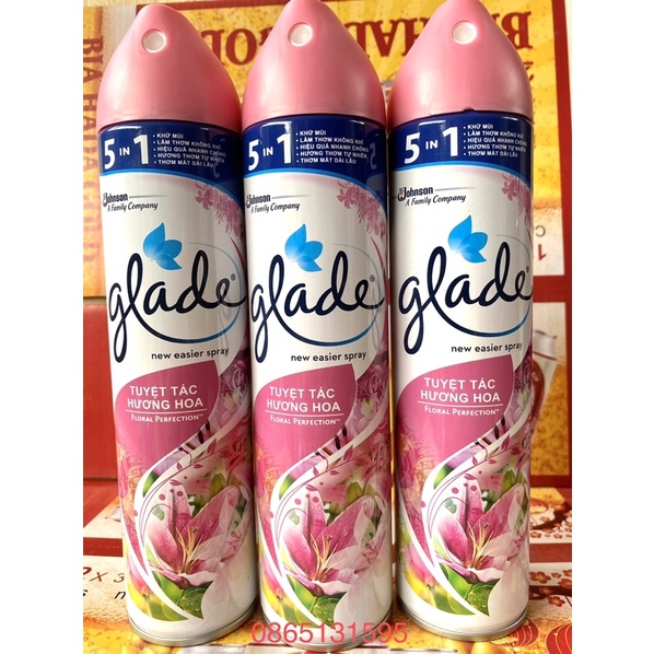 Xịt phòng Thơm Glade Tuyệt Tác Hương Hoa 280ml(Mầu Hồng)