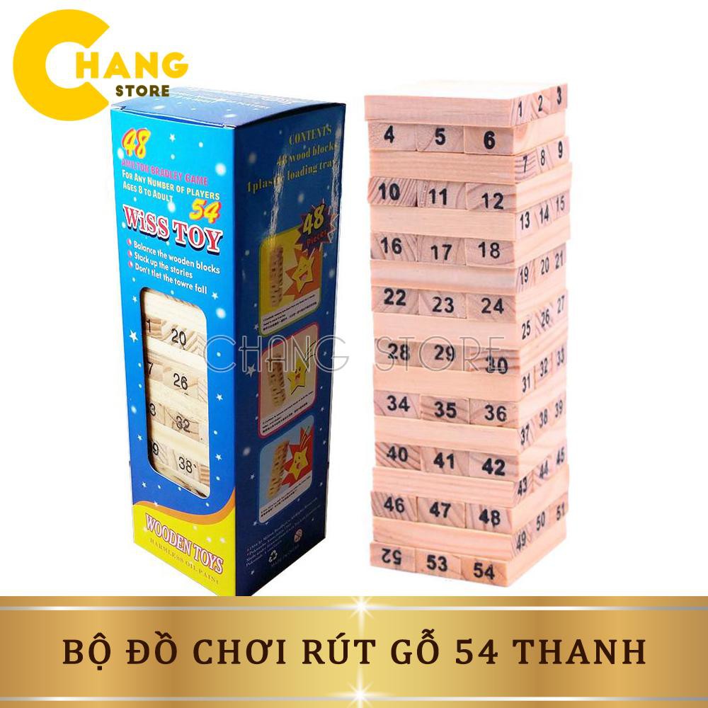 Đồ Chơi Rút Gỗ 54 Thanh (Nâu Gỗ) Giải Tri