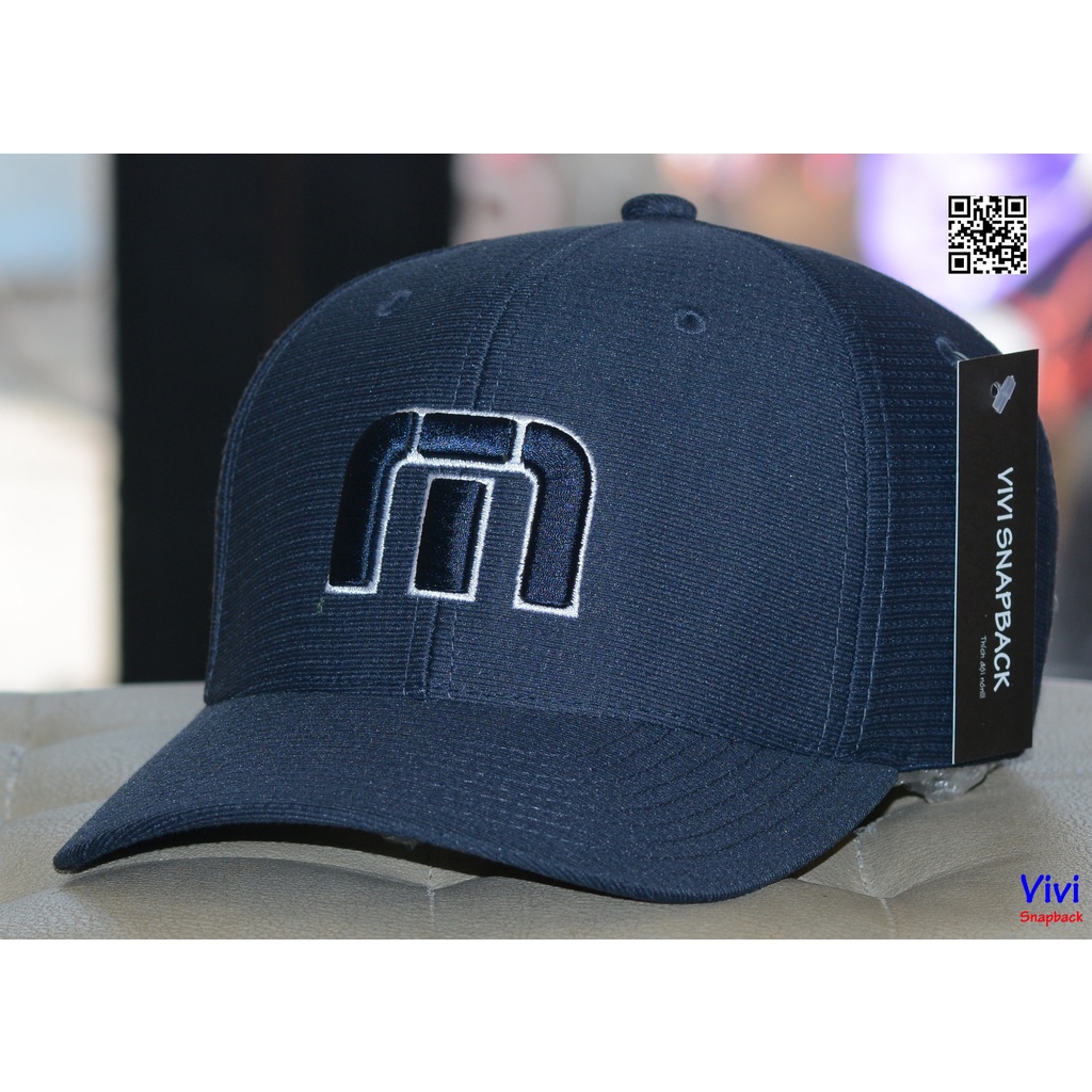 Nón thời trang thể thao bít đuôi xanh Navy Fitted Cap,Nón Golf Travis Mathew lưỡi trai,nón kết logo chữ M {Hình thật}