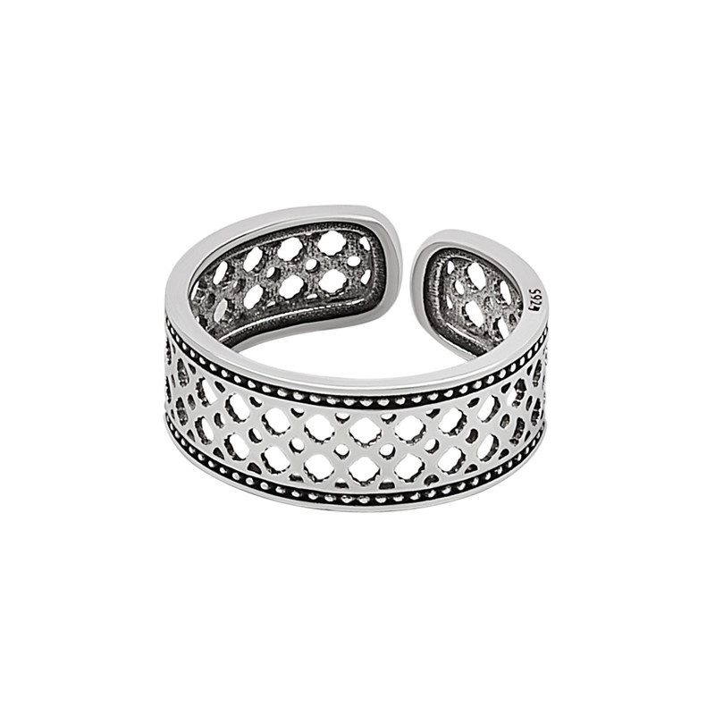 Nhẫn Hở Mạ Bạc Phong Cách Cổ Điển Thời Trang Sáng Tạo Có Thể Điều Chỉnh