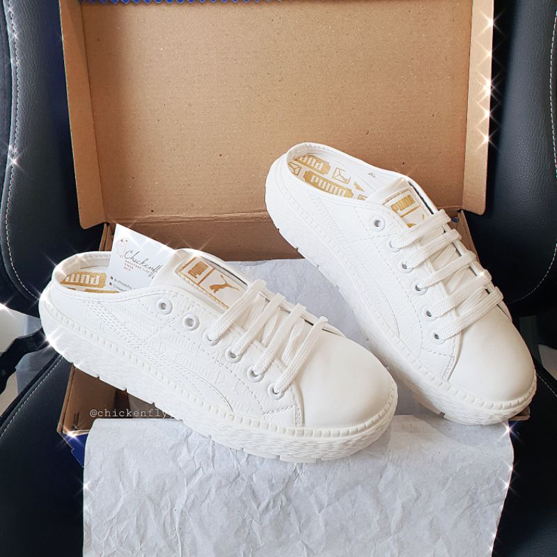 Giày dép PM CALI TRẮNG FULL đế cao ĐẠP GÓT