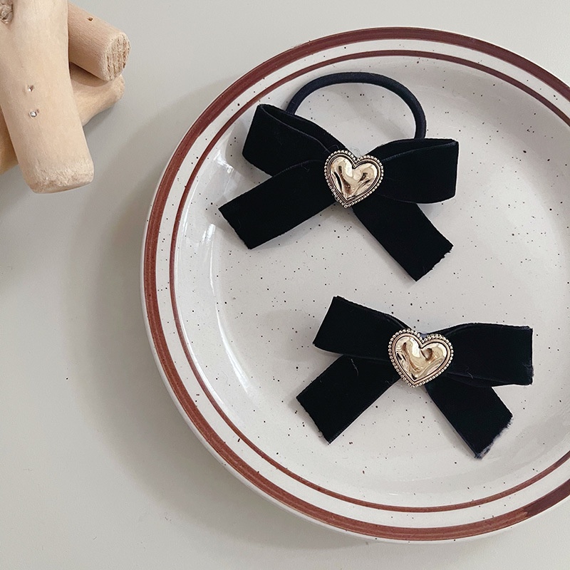 Set dây buộc tóc bằng nhung thắt nơ phong cách Hàn Quốc Nhật Bản dành cho nữ