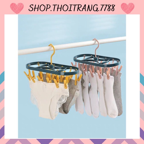 Móc Phơi Tất Vớ Tã Lót 12 Kẹp Gấp Gọn Phơi Quần Áo Cho Cả Gia Đình 88186