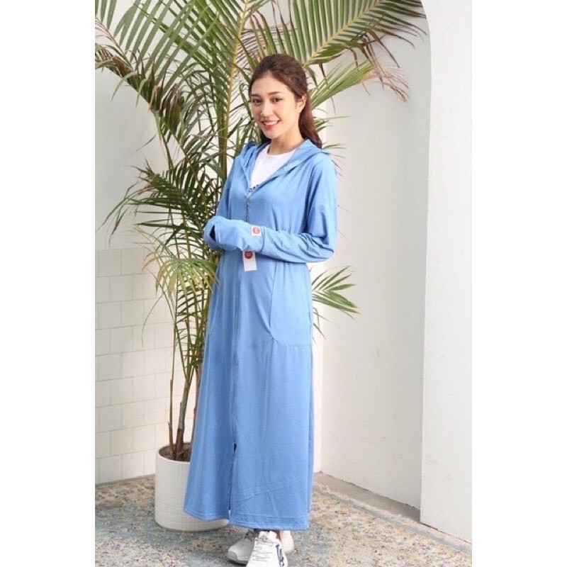 Áo Chống Nắng Toàn Thân Hàng Xuất, Áo Nắng Nữ Thời Trang Dáng Dài Đep [FREESHIP] Chất Đẹp Cotton Thông Thoáng Nency Hoẹp