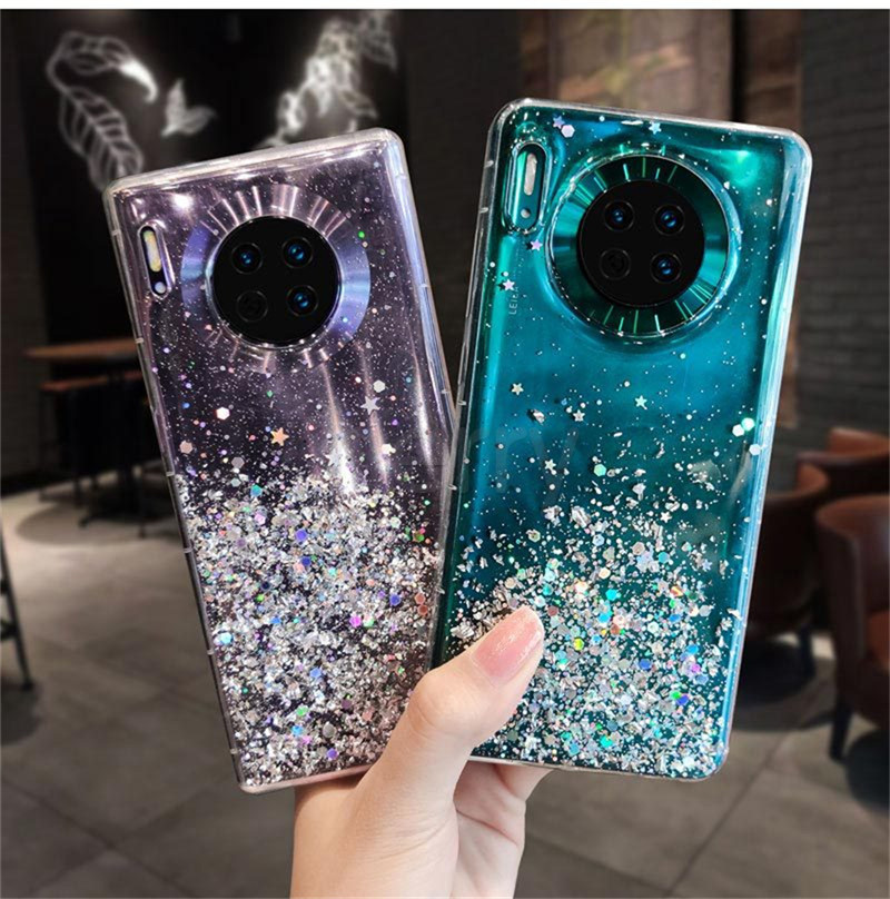 Vỏ điện thoại mềm TPU long lanh Bling Sequins dành cho Huawei Mate 20 Pro Y7A A6P Y5P Y7 Y9S Y9 Prime 2019 Honor 8X Bầu trời đầy sao Vỏ,Bao ,Ốp lưng