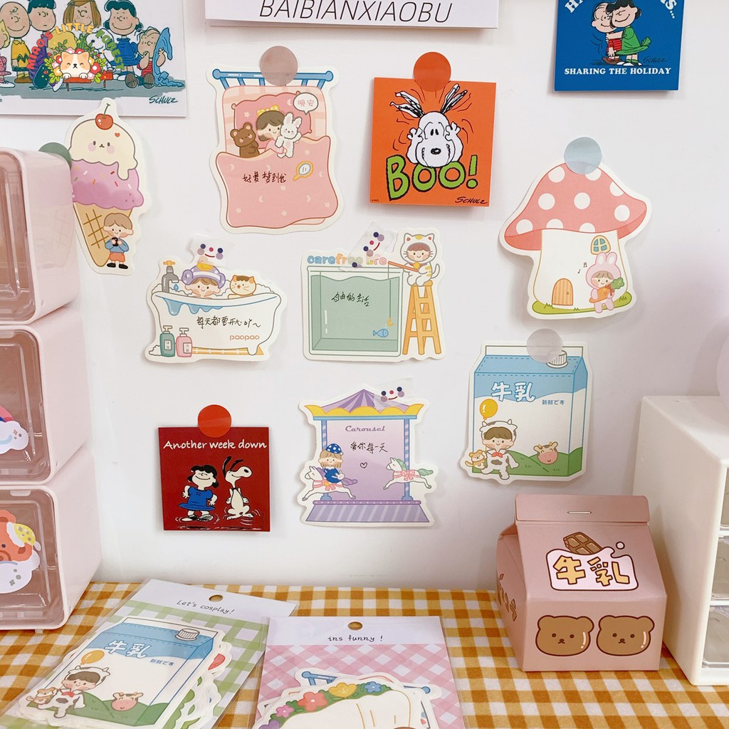 Giấy note giấy trang trí CANDY TOWN bộ 25 giấy deco hình ảnh cute trang trí sổ tay bullet journal MNO227 miaoslittlefore