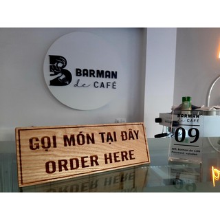 Bảng để bàn Gọi món tại đây Order here