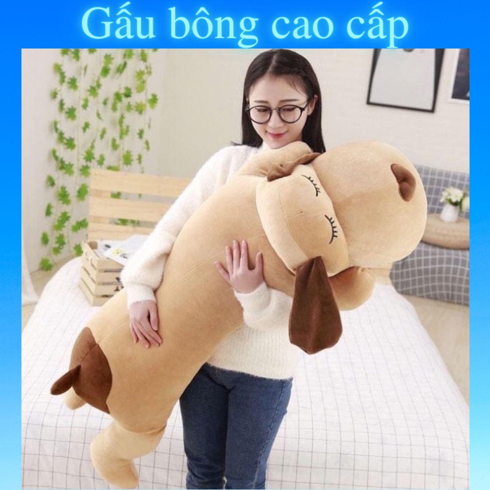 Gấu bông to Chó mũi tim 🛡Hàng Cao Cấp🛡, gối ôm hình thú nhồi bông siêu cute, kích thước 1m3 / 1m