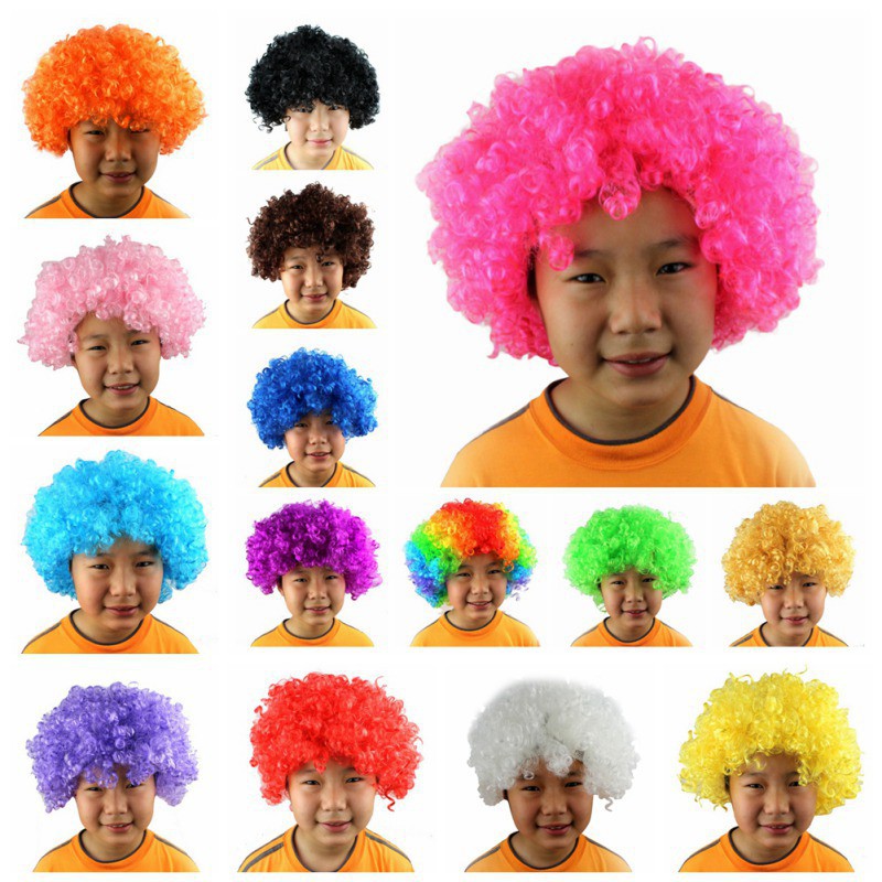 1 bộ tóc giả uốn xù mì nhiều màu phù hợp cosplay Halloween/lễ hội