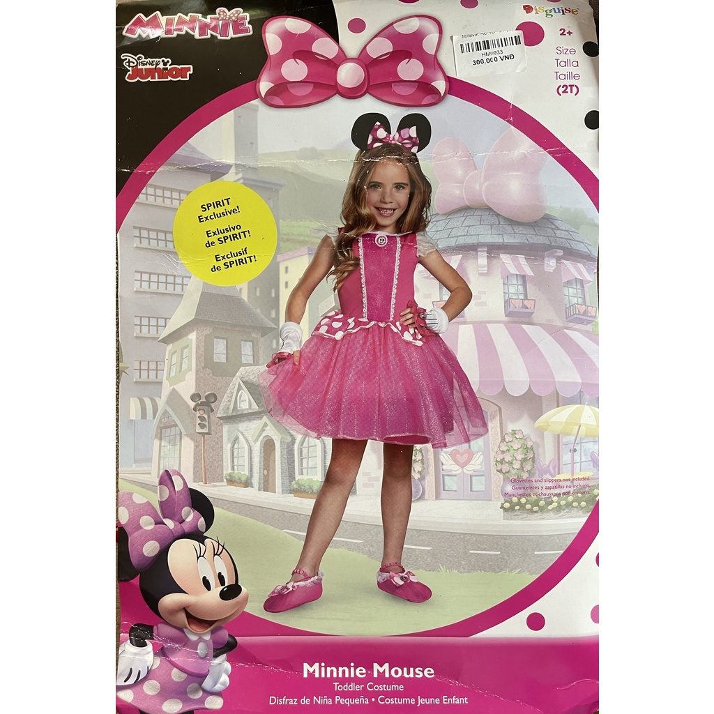 HM0933 Đầm Hóa Trang Chuột Minnie Kèm Cài Tóc Cho Bé Gái Từ 2 Đến 6 Tuổi