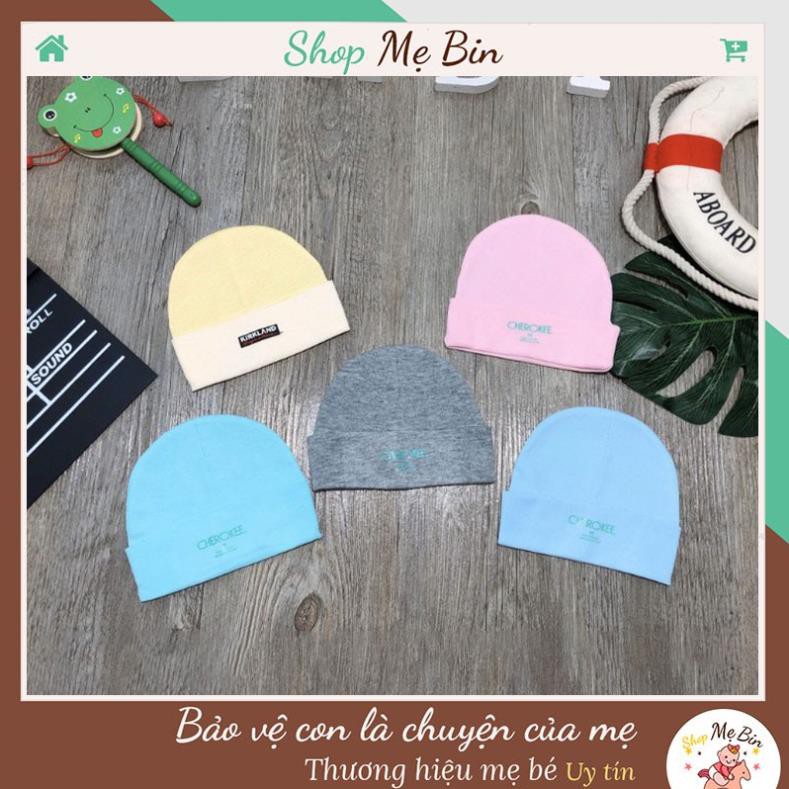 Mũ Chụp Sơ Sinh Cotton 0-3 tháng (co dãn) Shop Mẹ Bin