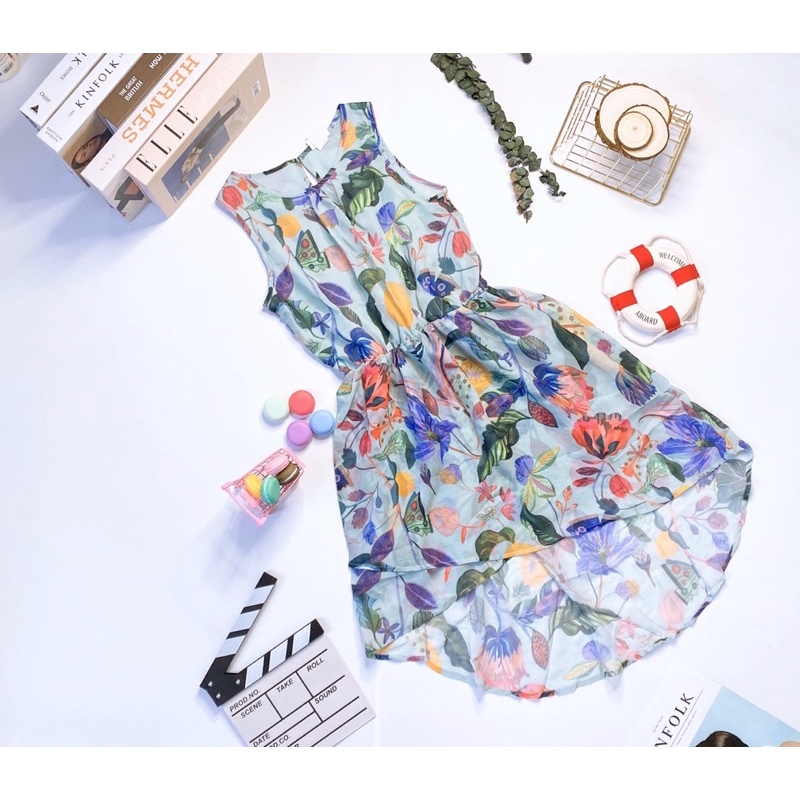 ĐẦM VOAN HOA XUẤT XỊN CHO BÉ GÁI