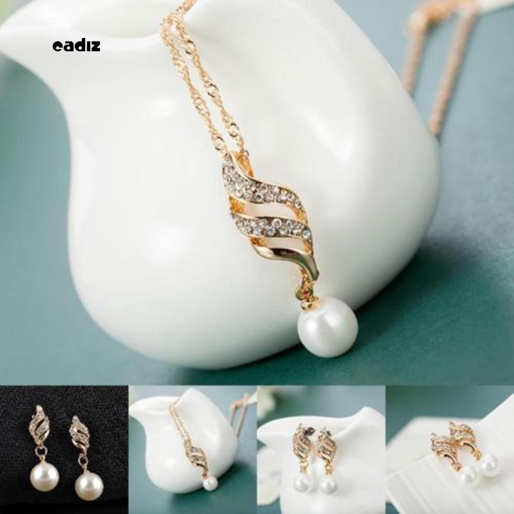 Bộ Nữ Trang Dây chuyền mặt ngọc trai trái tim quyến rũ