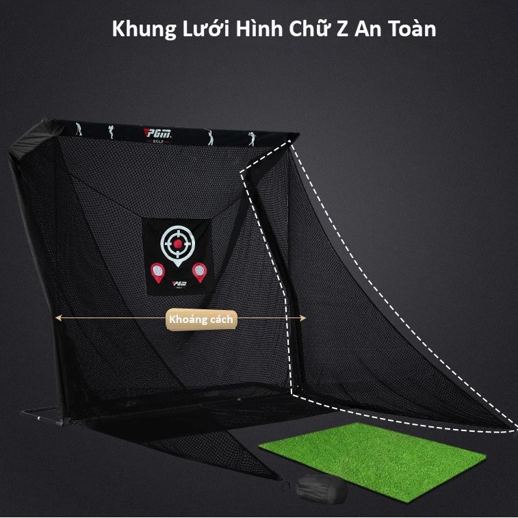 Bộ Lưới Tập Swing Golf - PGM LXW019 Zigzag Golf Practice Net