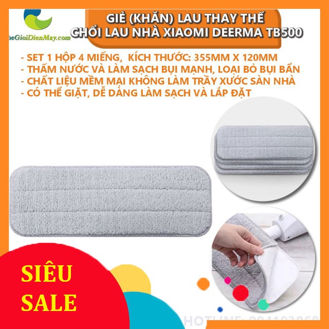 [SiêuRẻ] Giẻ (khăn) lau thay thế cho chổi lau nhà Xiaomi Deerma TB500 - Shop Thế Giới Điện Máy .