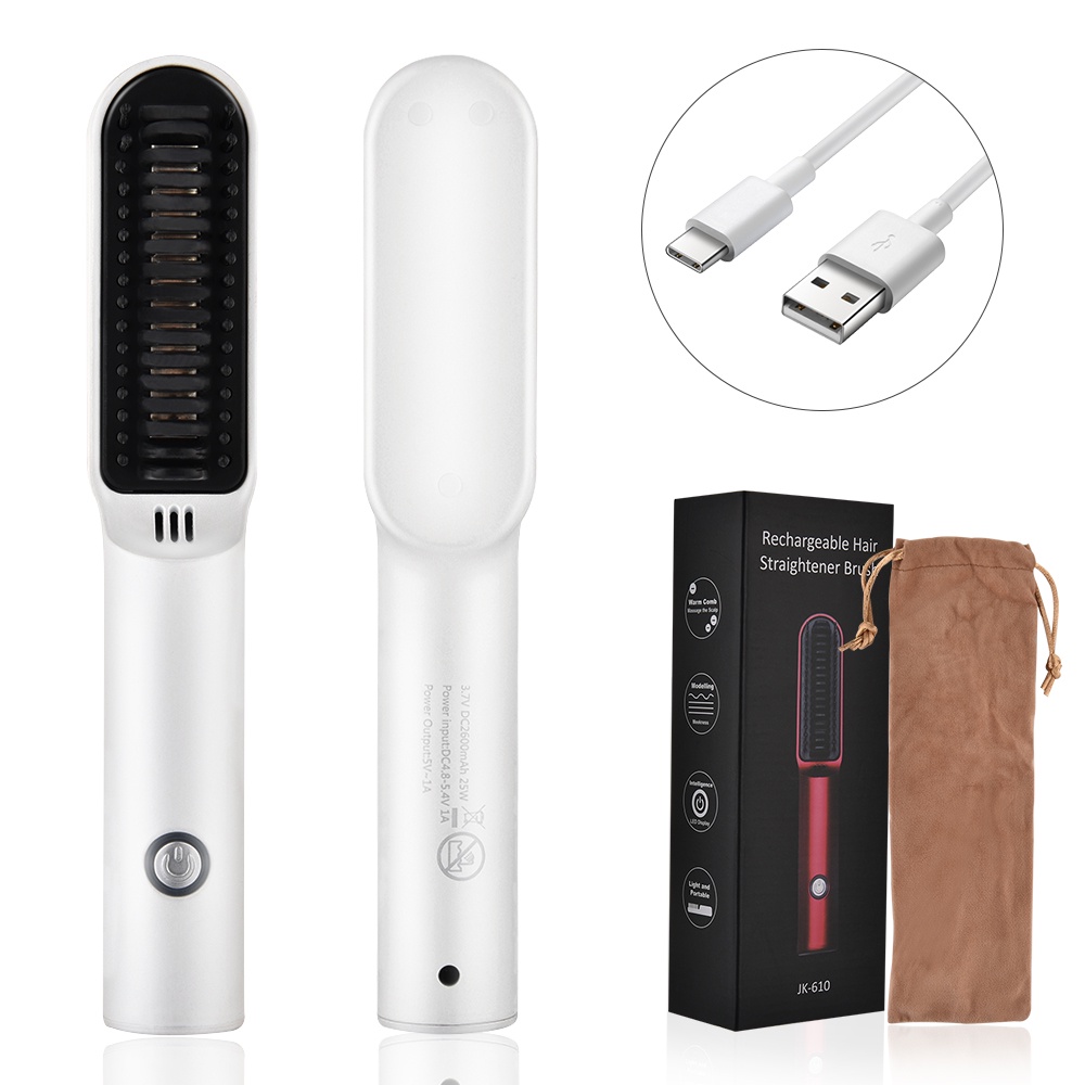 Lược Điện Chải Tóc Thẳng/Uốn Xoăn Không Dây, Lược Điện Chải Thẳng Tóc  Không Dây, Lược Điện Uốn Tóc, tạo kiểu nhanh - đa chức năng Uốn - Duỗi