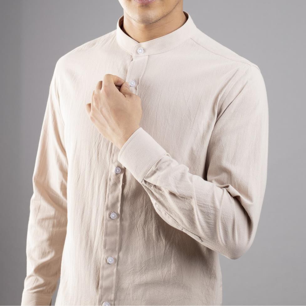 Áo sơ mi Đũi cổ tàu Galvin chất cotton đũi co giãn mát mịn chống nhăn co giãn SMGV135 - Leo Vatino | BigBuy360 - bigbuy360.vn