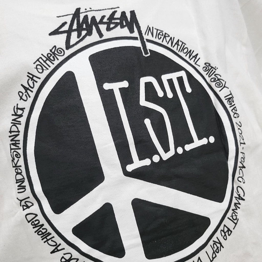 [Bao check chính hãng]Áo thun Stussy Peace Dot Natural - Black