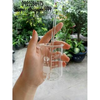 Combo cốc thuỷ tinh chịu nhiệt + đũa thuỷ tinh