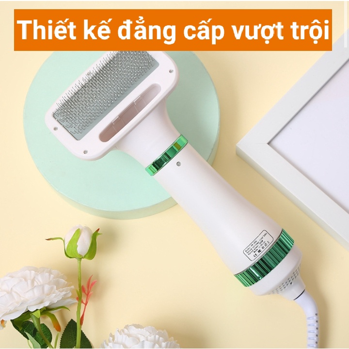 (HCM- Hoả tốc) Máy sấy kiêm lược chải lông cho cho mèo cao cấp 2 trong 1 - Máy sấy lông chó mèo