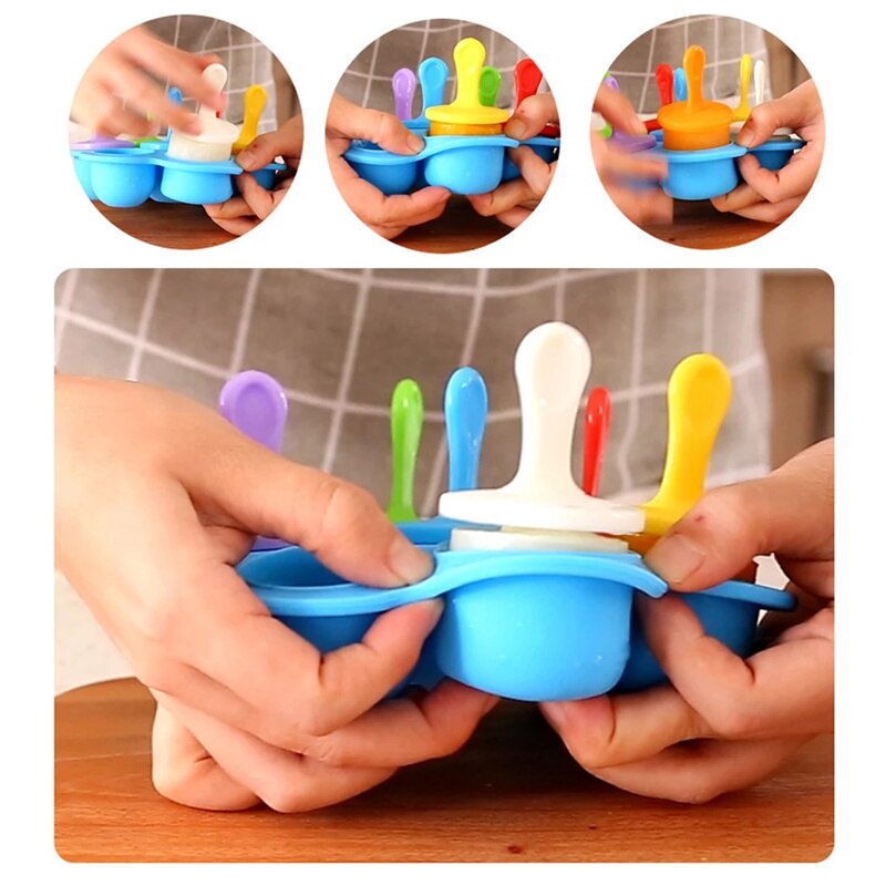 Khuôn Làm Kem 7 Ngăn Bằng Silicone DIY Nhiều Màu Sắc SJHY0228