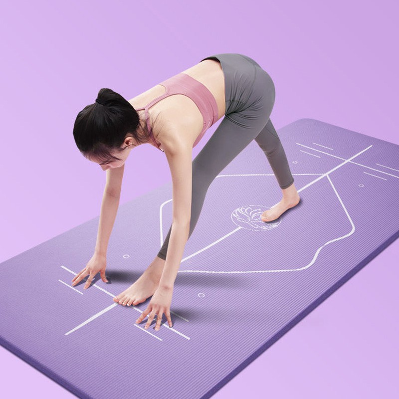 Người mới bắt đầu Yoga Mat dày mở rộng kéo dài không trơn trượt Nữ tập yoga thực hành khiêu vũ tập thể dục Mat