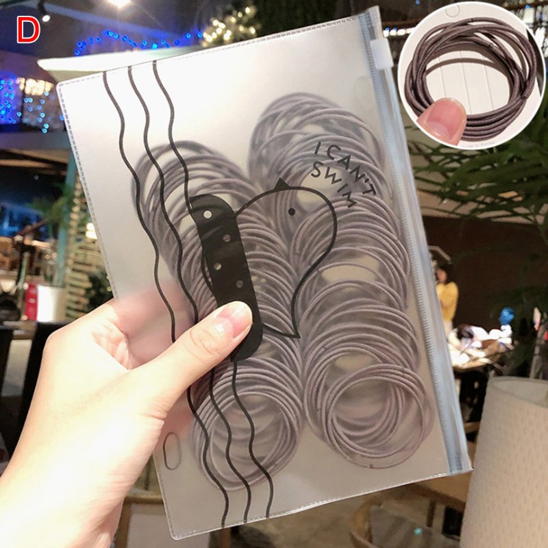 Set 50 Dây Buộc Tóc Co Giãn Nhiều Màu Thời Trang Cho Nữ