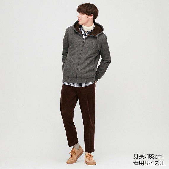Áo nỉ lót lông cừu nam siêu ấm #Uniqlo. Hoodie 418708 - Chính hãng