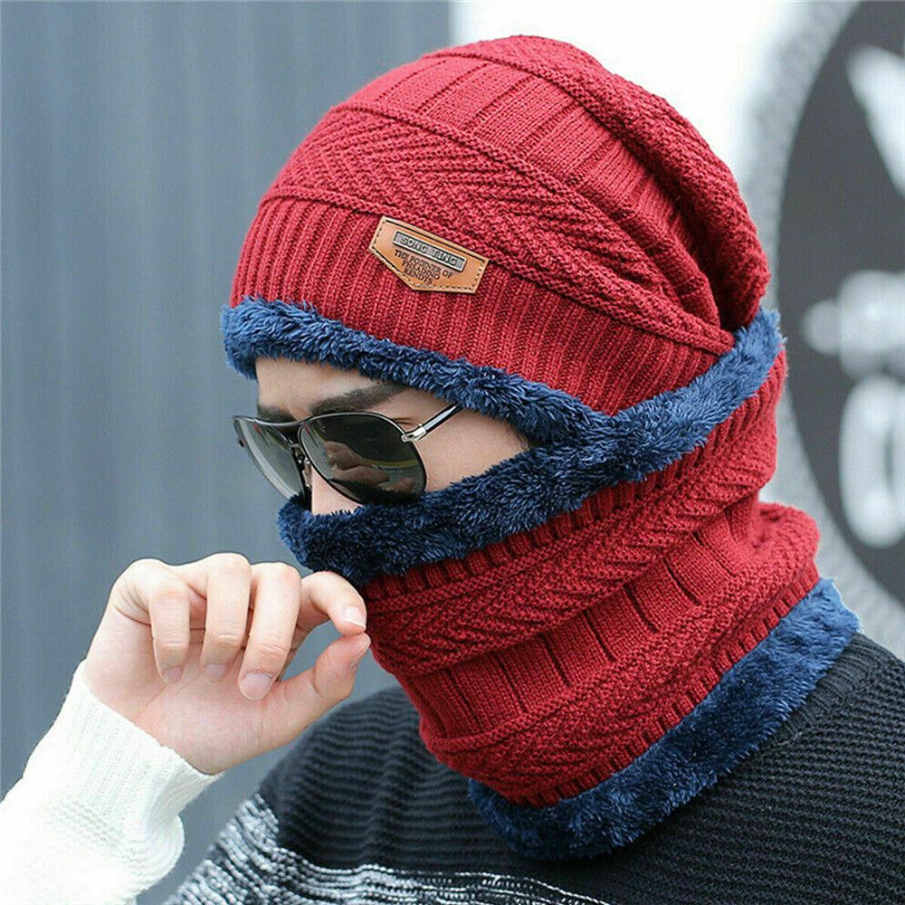 Mũ beanie trùm đầu kiêm khăn choàng cổ giữ ấm mềm mại MIHAN1