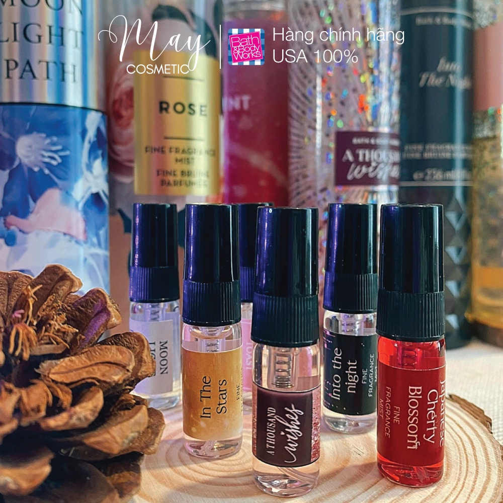 Body Mist BBW - Xịt Thơm Body Bath & Body Works Dùng Thử 3ml Tự Chọn Mùi Hương