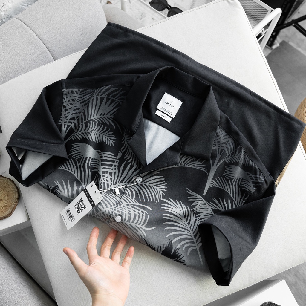 Áo sơ mi nam tay ngắn họa tiết cực chill, chất vải thun chéo mặc siêu êm 10020