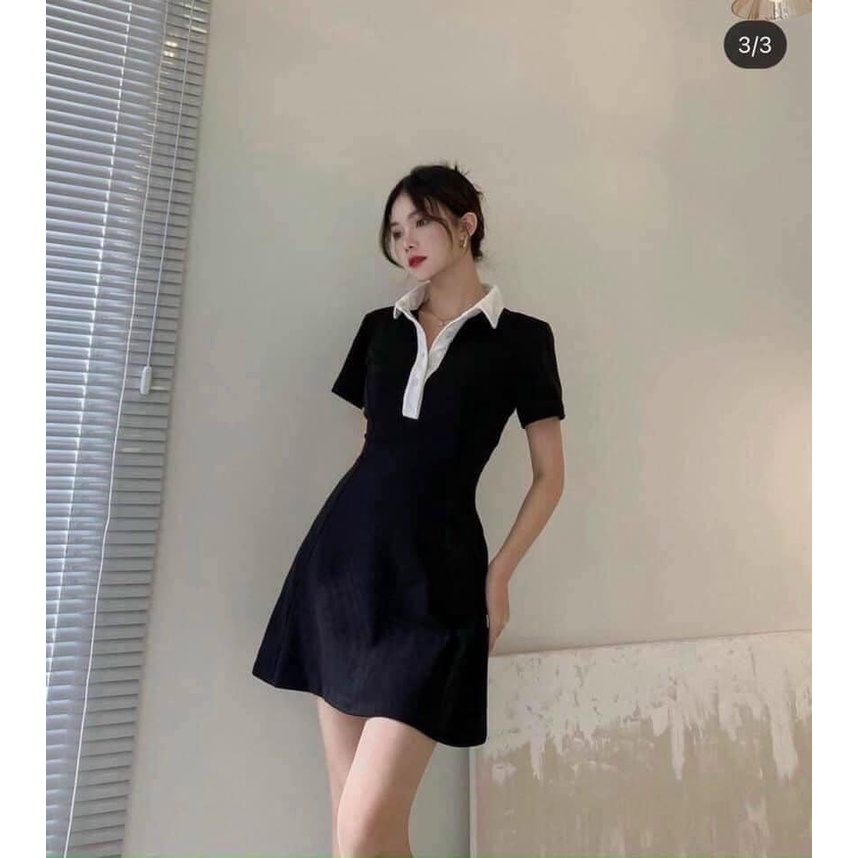 Váy Polo Cổ Trắng ❤️❤️[FREESHIP]❤️❤️ Dáng Chuẩn Xòe Siêu Xinh, Siêu Sexy | WebRaoVat - webraovat.net.vn