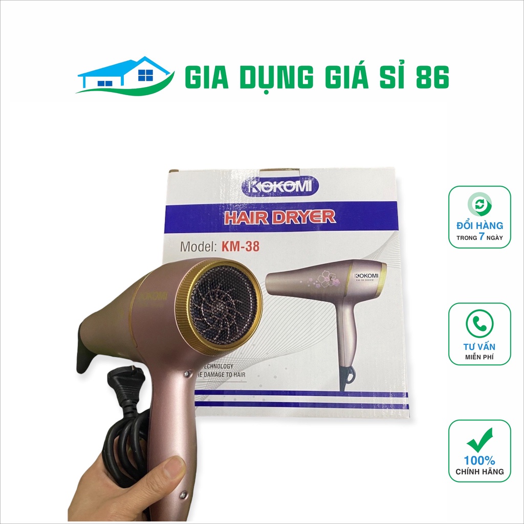 MÁY SẤY TÓC KOKOMI CÔNG SUẤT 3000w KM-38 có ánh sáng xanh