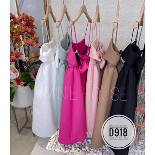 Bigsize đầm 2s nơ xốp d918