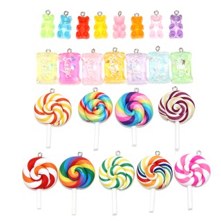 Set 24 Mặt vòng cổ Hình Kẹo Mút Nhiều Màu Sắc