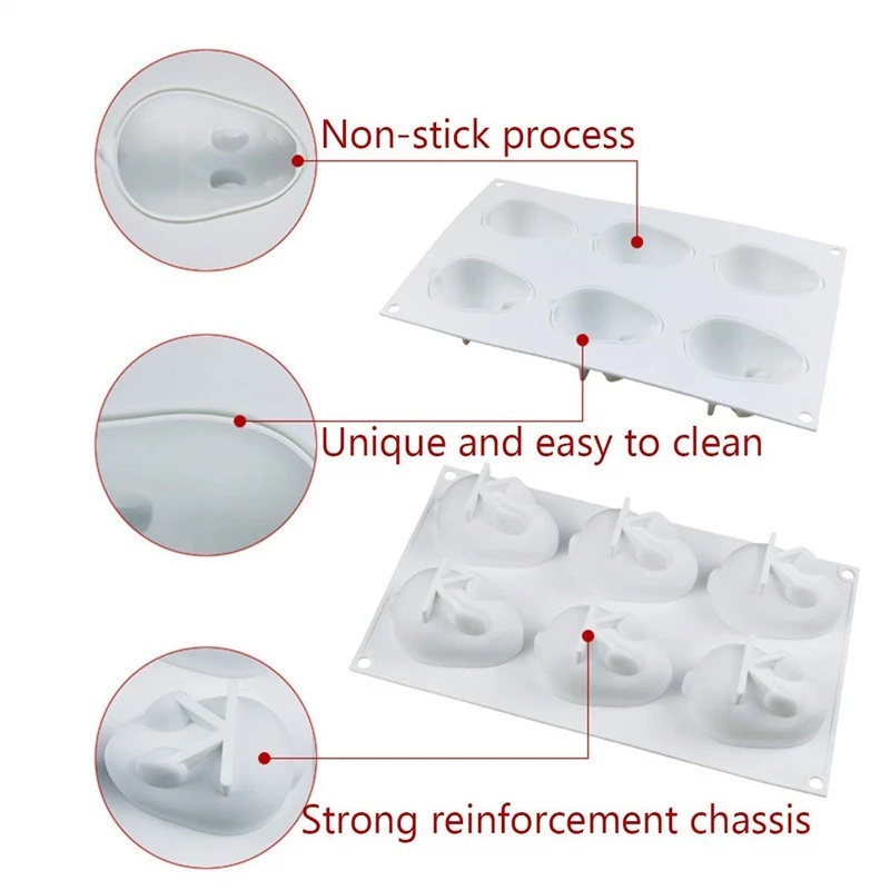 Khuôn silicon làm bánh kẹo hình thỏ / heo DIY xinh xắn
