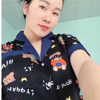 bộ đùi cài cúc mặc nhà vải lụa mango