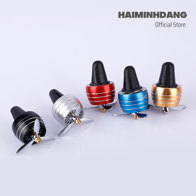 Quạt sáp thơm khử mùi cài cửa gió điều hoà có đèn led loại 3 cánh quạt