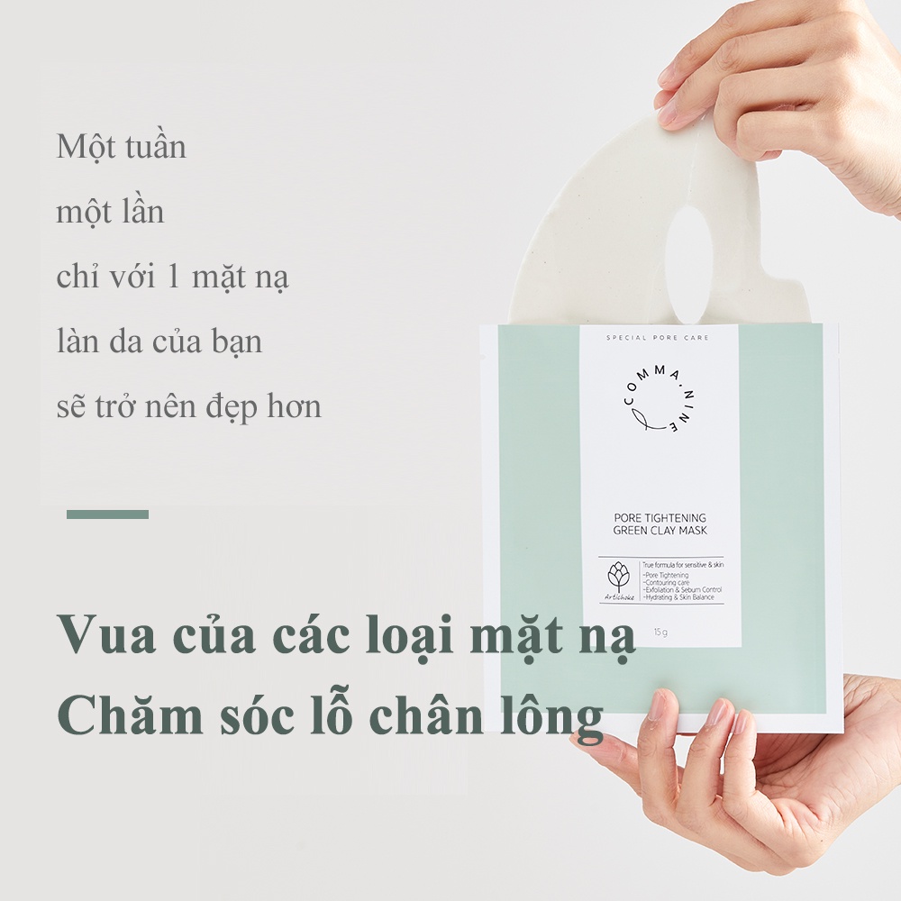 Mặt nạ đất sét dịu da, giảm mụn và se khít lỗ chân lông JSN LAB Commanine Pore Tightening Green Clay Mask