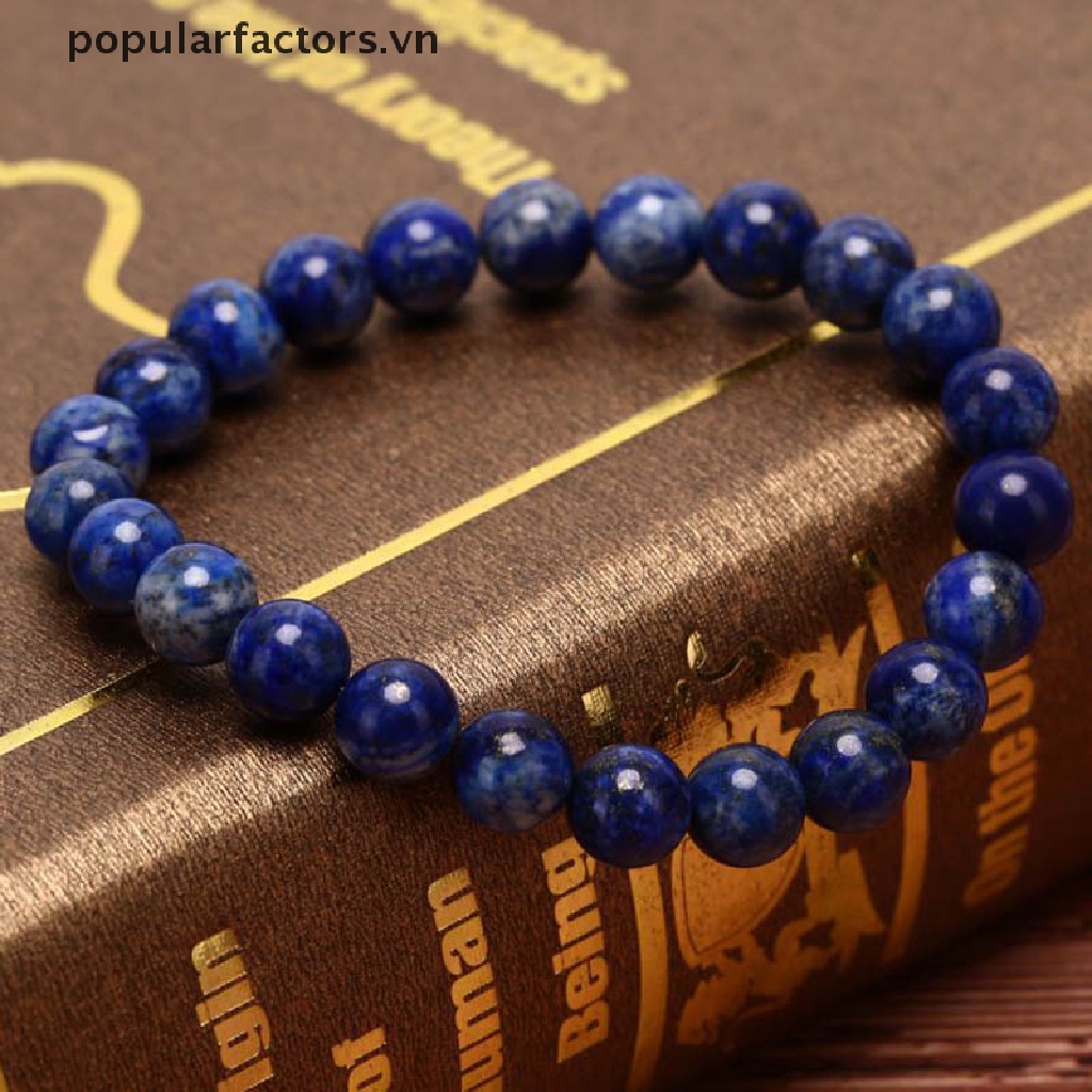 Vòng Tay Chuỗi Hạt Đá Lapis Lazuli 8mm Co Giãn Thời Trang Unisex