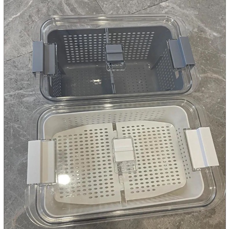set 2 Hộp 4.5L đựng thực phẩm tủ lạnh, hộp bảo quản rau củ quả tươi tủ lạnh có lỗ thoát khí, Hộp đựng rau quả tủ lạnh | BigBuy360 - bigbuy360.vn