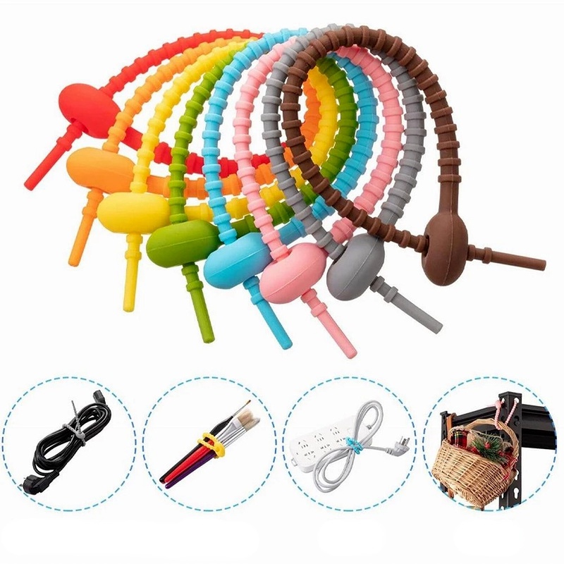 Set 6 Dụng Cụ Giữ Dây Cáp Bằng Silicone Tái Sử Dụng Tiện Lợi