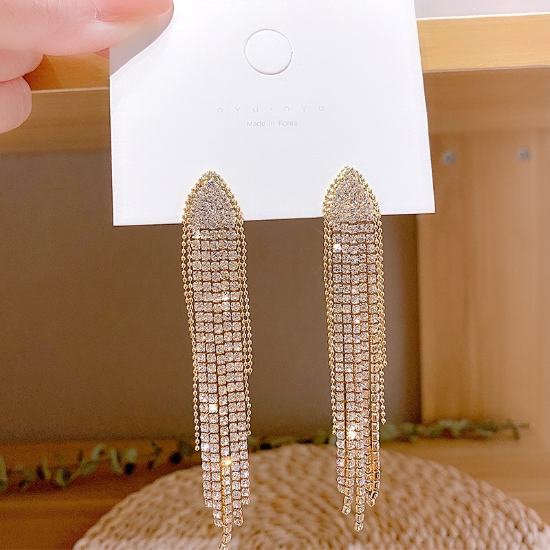 Bông Tai Chuỗi Dài Phong Cách Hàn Quốc Đơn Giản