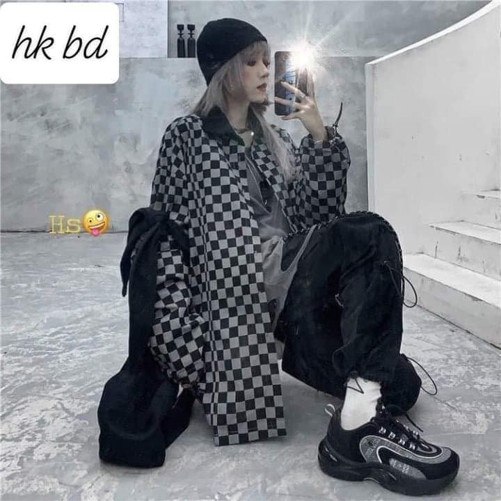 Áo Khoác Kaki In Ô Vuông - Áo Khoác Gió Chất Kaki | BigBuy360 - bigbuy360.vn